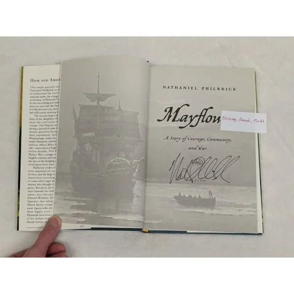 📚❤️ Mayflower SIGNED Nathaniel Philbrick 1st Edition 1st Printing HC ❤️📚 - Picture 4 of 10